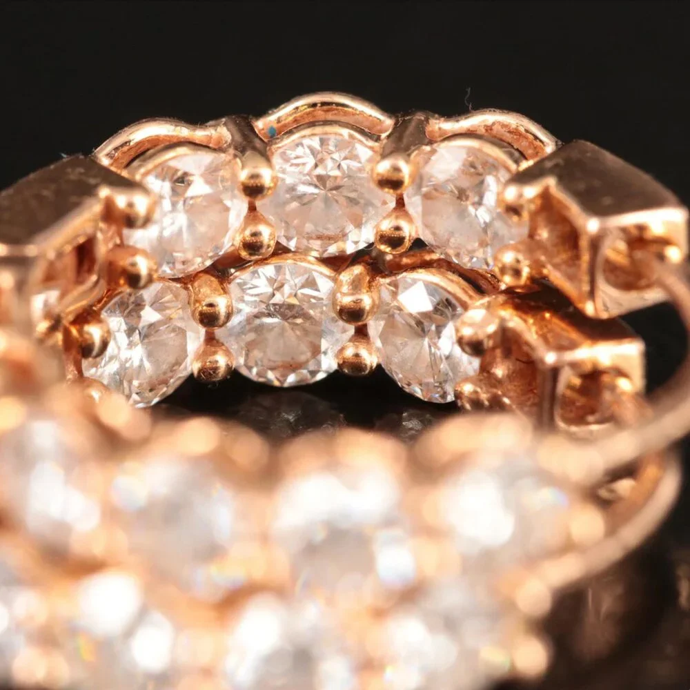 Tiffany & Co. 18K Rose Gold 1.51 CTW Inside-Out Hoop Diamond Earrings